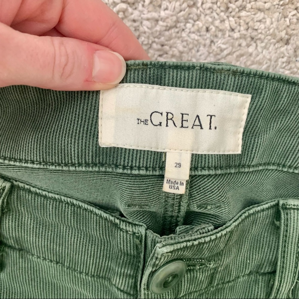 THE GREAT. Green Ankle Cropped Pants - Picture 4 of 6